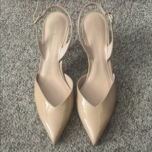 Stuart Weitzman nude sling back BN size 7